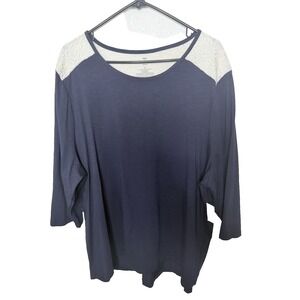 NWT$59‎ Talbots  Plus Size Top Womens 3X Black Stretch Flowy